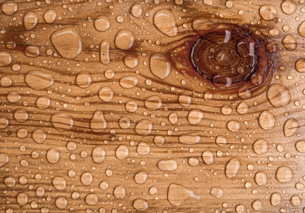 water drop on a wooden floor